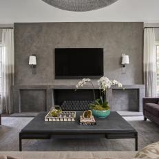 Transitional Family Room is Welcoming, Comfortable