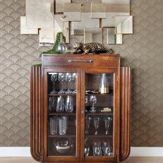 Art Deco Cabinet and Gold Wallpaper