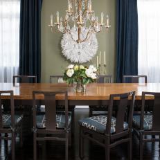 Dining Room Table With Floral Centerpiece
