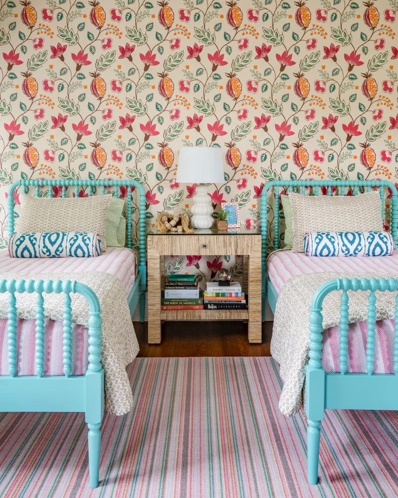 Eclectic Multicolored Girls' Bedroom
