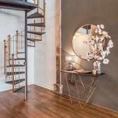 Loft Entry With Spiral Staircase