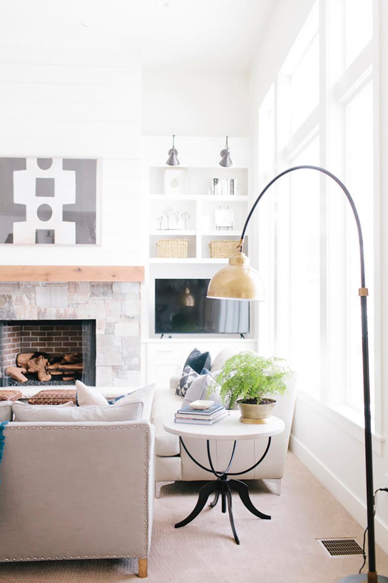 White End Table and Fern