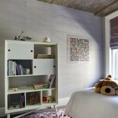 Contemporary Kid's Room With Purple Rug