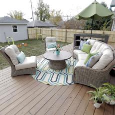 Contemporary Neutral Deck with Wicker Chairs 