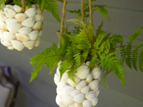 How to Make a Hanging Seashell Planter