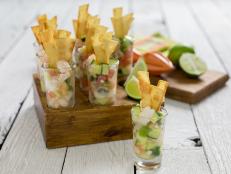 ceviche and tortilla strips