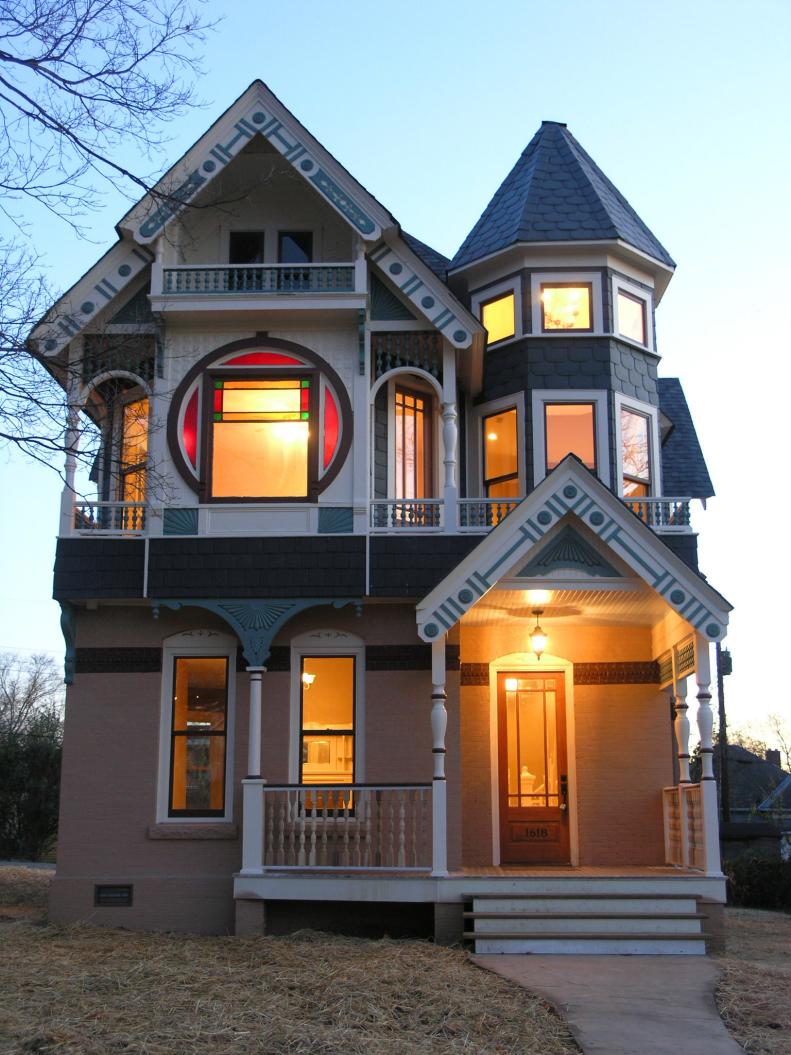 This Victorian house in the Parkridge neighborhood was designed by famous residential architect George Barber , who lived in Knoxville for most of his career (just down the street from this house, in fact) . Barber made a name for himself by publishing his Victorian house plans in mail-order catalogues, which at the time was still a new approach.  The gorgeous exterior detailing was restored by Knox Heritage in 2007—funded in part by an HGTV Restore America grant.
