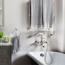 Gray Bathroom With Soaking Tub