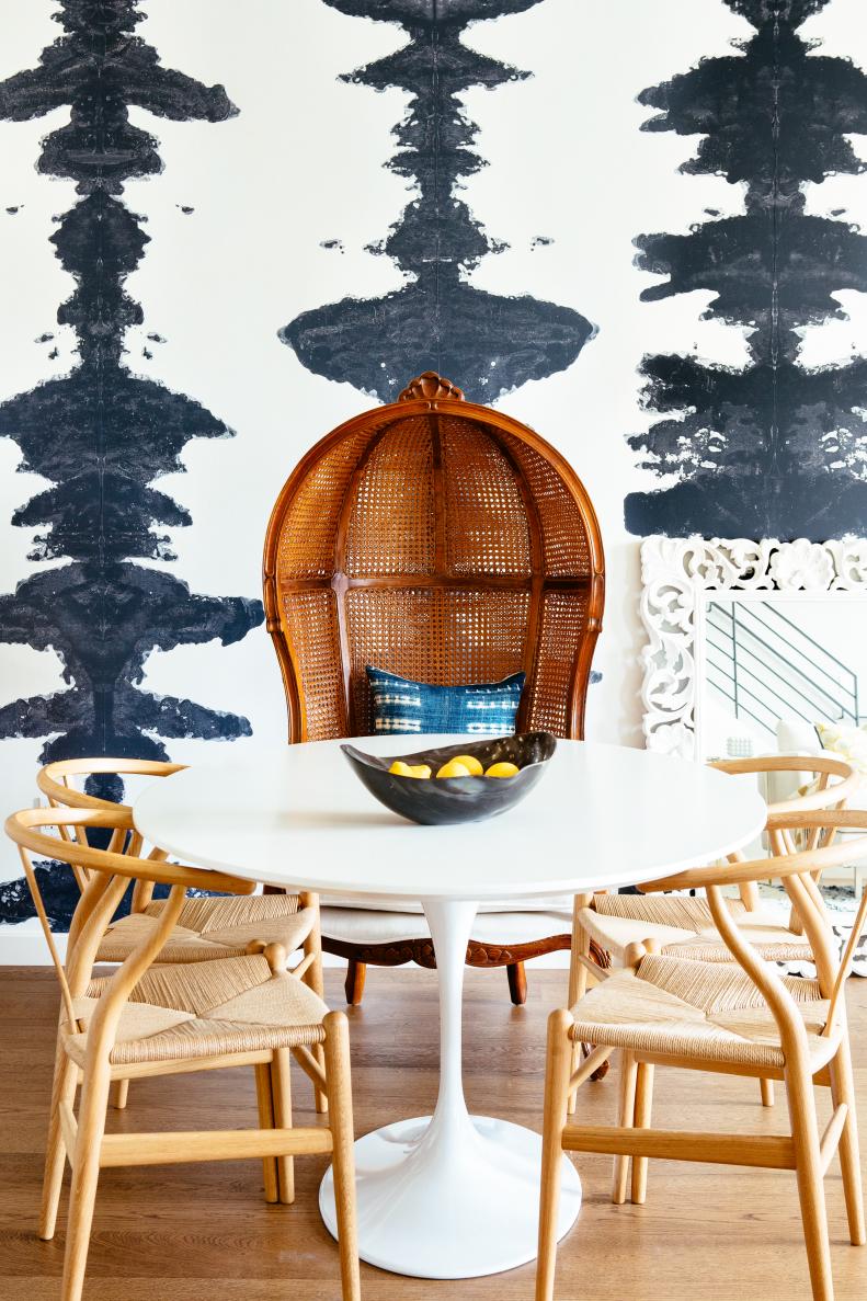 Dining Room With Wallpaper