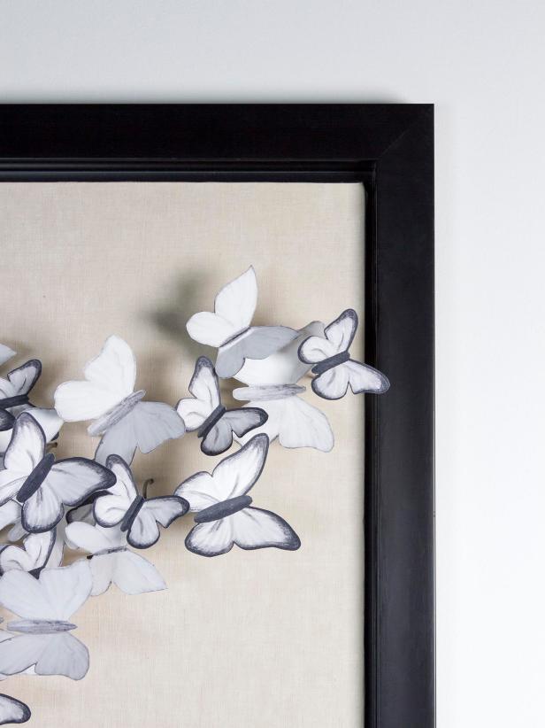 HGTV shows you how to create butterfly wall art for the Cast Shadows design trend