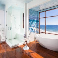 Master Spa-Style Bathroom Offers Ocean Views