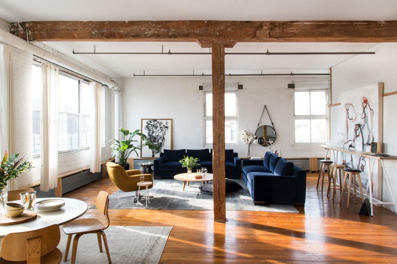 Modern Open Floor Loft With Hardwood Floors White Painted