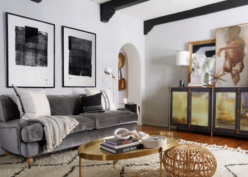 Black-and-White Living Room