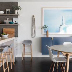 Minimalist Open Floor Plan Kitchen and Dining Room