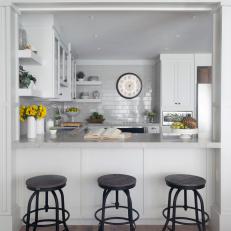Barstools Add Seating to Country Kitchen