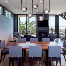 Home's Modern Dining Room Has Unique Pendant Lights