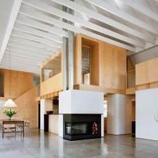 Modern Barn Lower Level With Concrete Floor