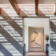 Sunlight and Shadows Cast by Ceiling Beams at Sundial House