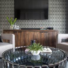 Modern Lounge With Dark Furnishings