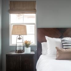Contemporary Guest Bedroom With Smokey Blue Walls