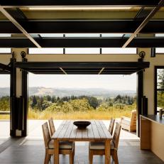 Modern Indoor-Outdoor Dining Room in Wine Country