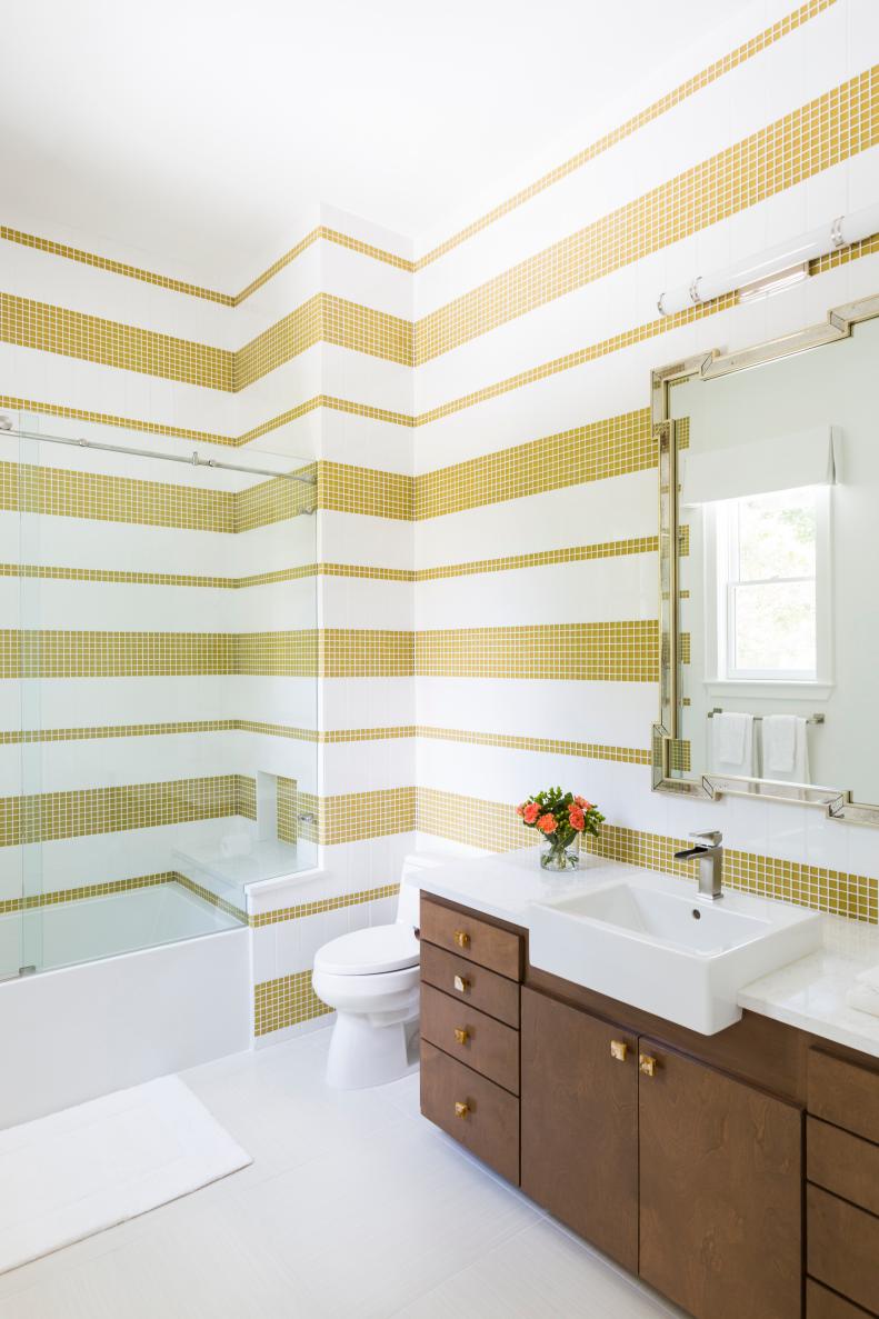 Yellow and White Bathroom