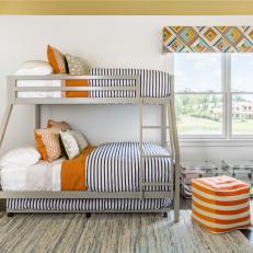 Contemporary Multicolored Kids Bedroom With Bunk Beds