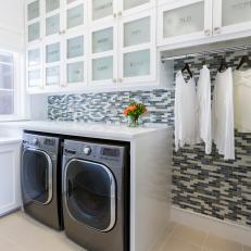 Laundry Room With Word Cabinets