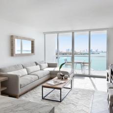 White Condo Living Room With Ocean View