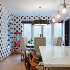 Eclectic Kitchen Includes Polka Dots, Popcorn Maker