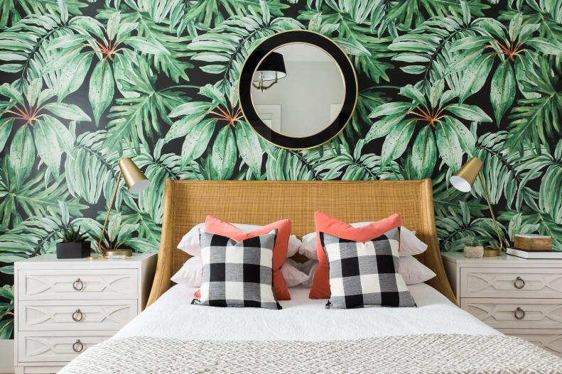 Tropical Green and Black Bedroom