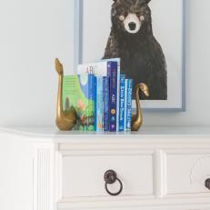 Neutral Nursery Traditional Dresser With Bear Picture
