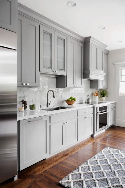20 Gray Kitchen Cabinets We Re Loving, Grey Modern Kitchen Cabinets