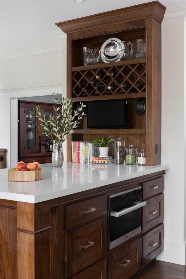 Kitchen with Elegant Curio Cabinet