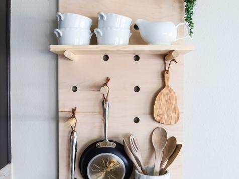 Free Up Cabinet Space With a DIY Wall-Mounted Pot Rack