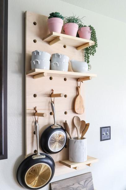 Handmade Wall Mount Pot Rack, Unique Modern Look