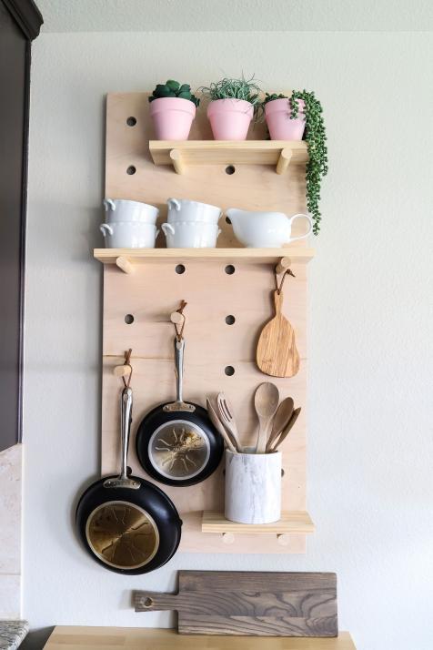 Handmade Wall Mount Pot Rack, Unique Modern Look