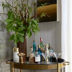 Bar Cart With Plant