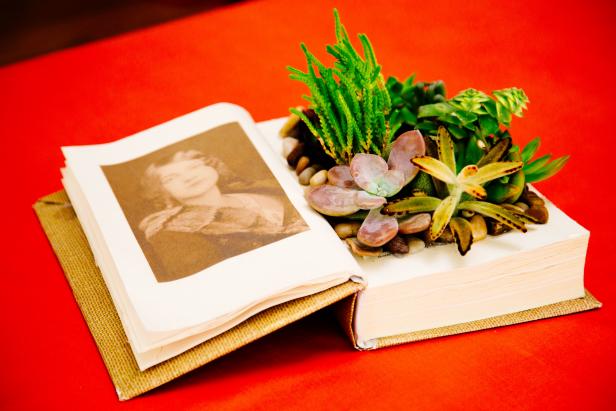 Transform an old book into a one of a kind planter.