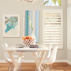 White Dining Room With Fruit Bowl