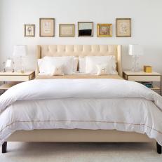 Contemporary Bedroom With Cream Bed
