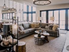 Open Plan Country Living Room With Sectional