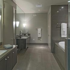 Gray Double Vanity Bathroom