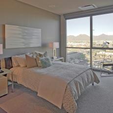 Neutral Apartment Bedroom With View