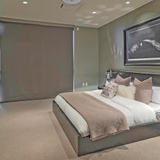Gray Bedroom With Blackout Shade