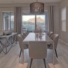 Gray Contemporary Dining Room With Desert View