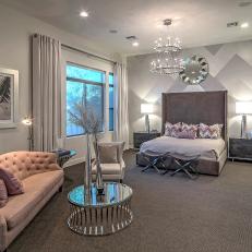 Transitional Master Bedroom With Metallic Accents