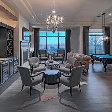 Game Room With Gray Chairs
