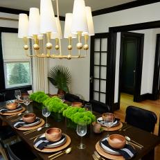 Contemporary Neutral Dining Room with Brown Dining Table 