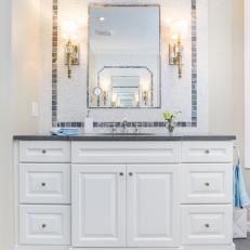 Transitional Gray-and-White Bathroom